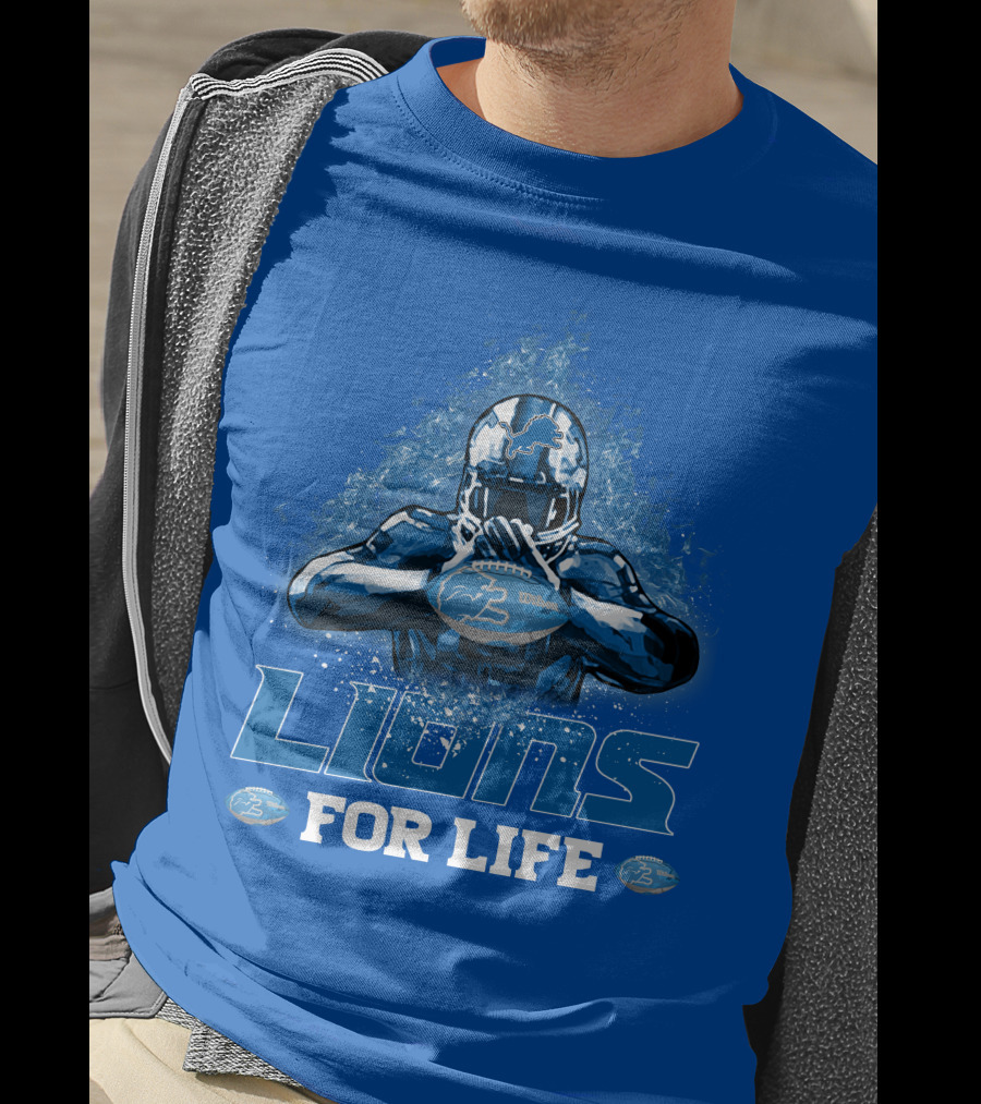 Lions For Life Detroit Lions Football Player T-Shirt
