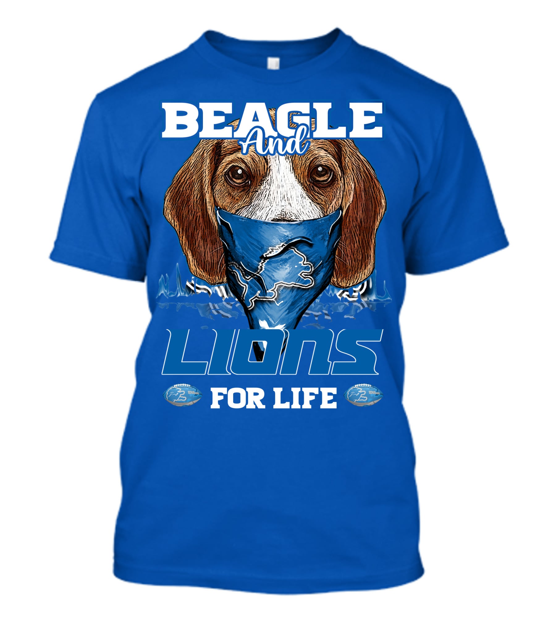Beagle And Lions For Life Detroit Lions T-Shirt