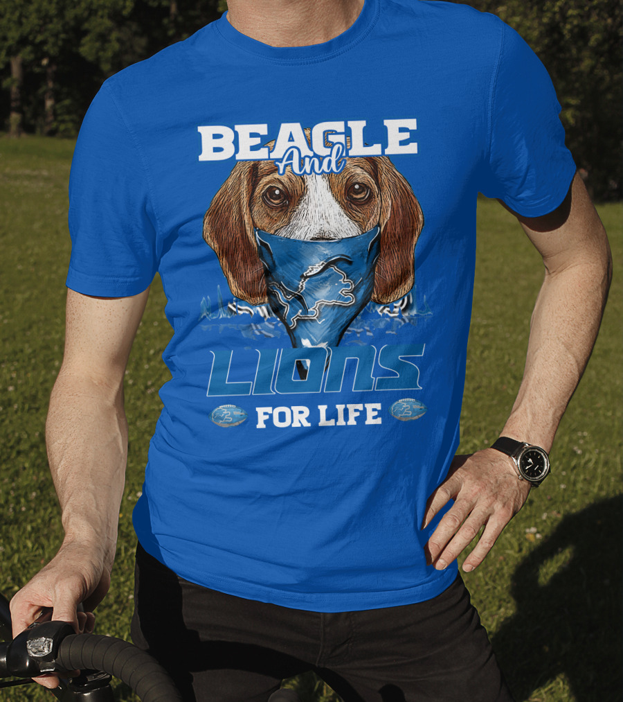 Beagle And Lions For Life Detroit Lions T-Shirt