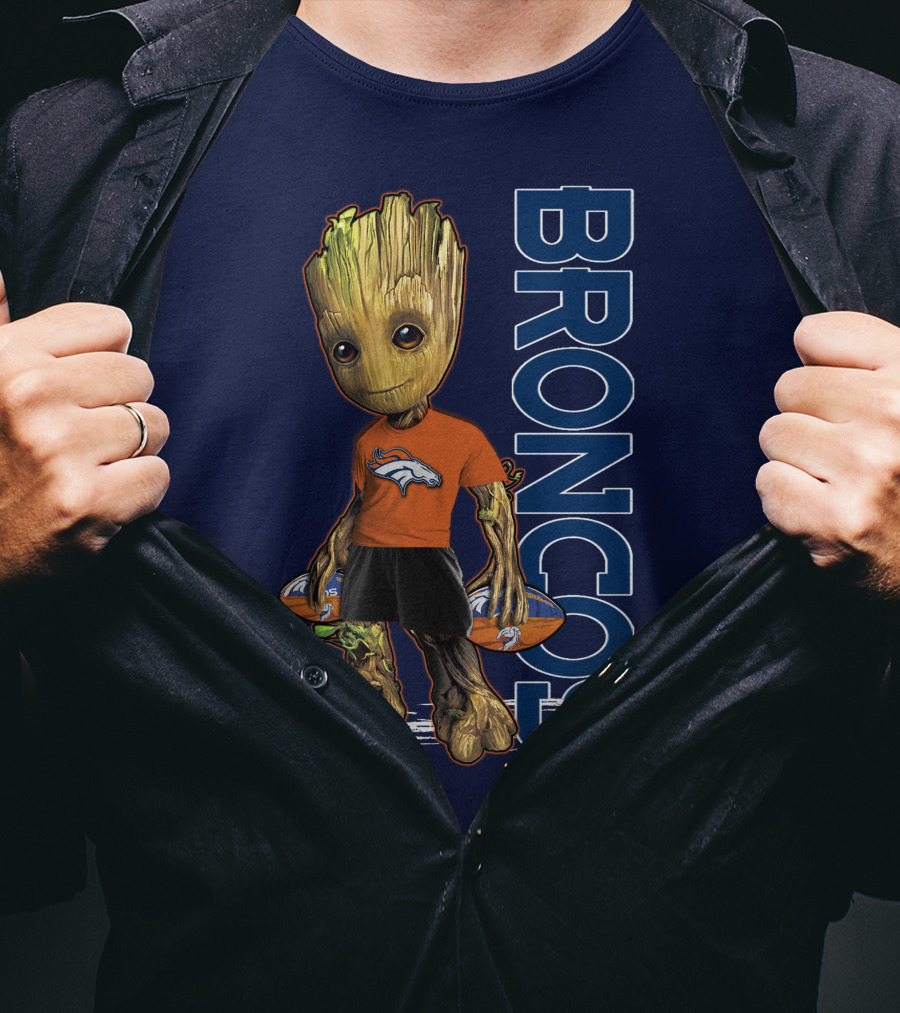 Groot V1 Denver Broncos Football Fan Character T-Shirt