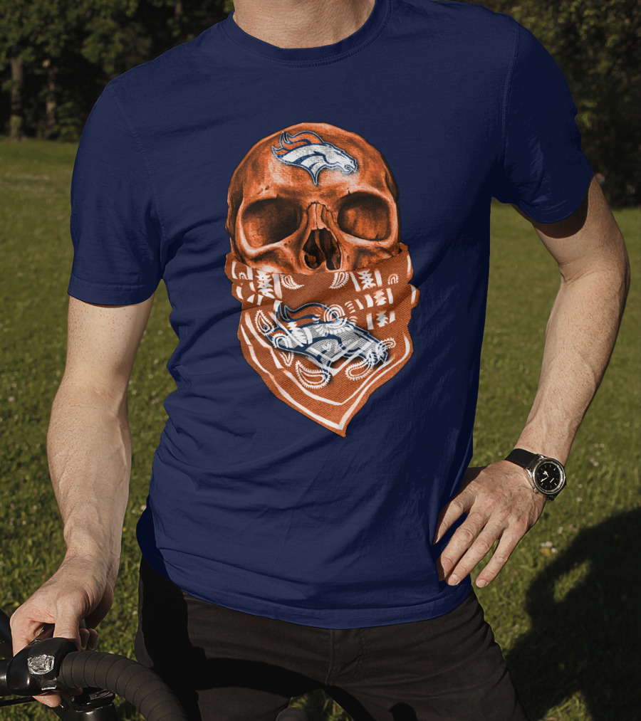 Denver Broncos Skull Bandana T-Shirt