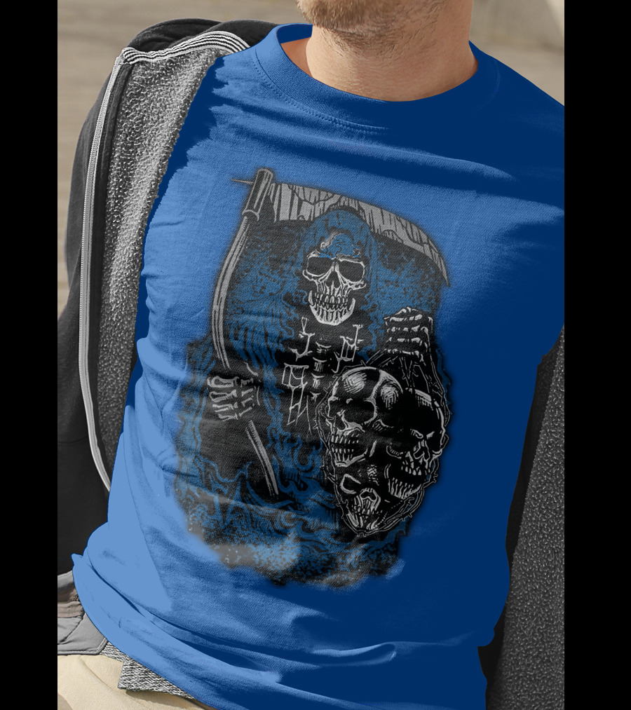 Detroit Lions Grim Reaper Skulls T-Shirt