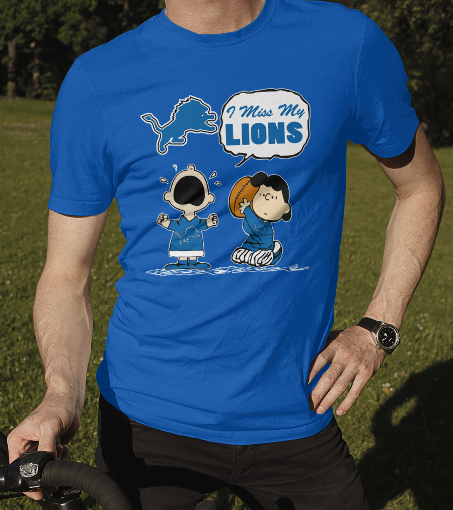 I Miss My Lions Detroit Lions Charlie Brown Football T-Shirt