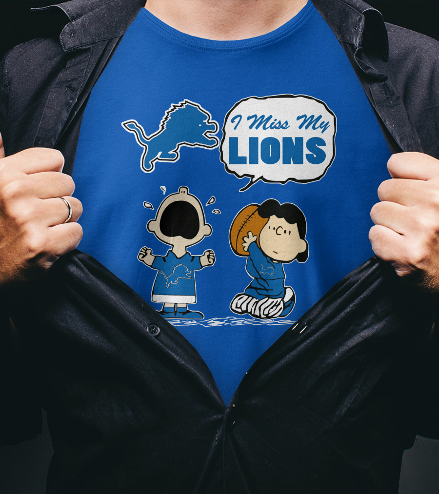I Miss My Lions Detroit Lions Charlie Brown Football T-Shirt