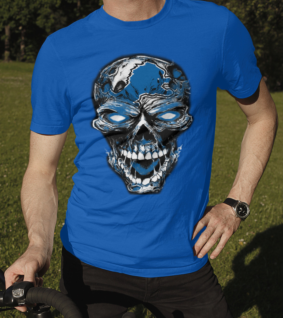Detroit Lions 59 Skull Blue Roar T-Shirt