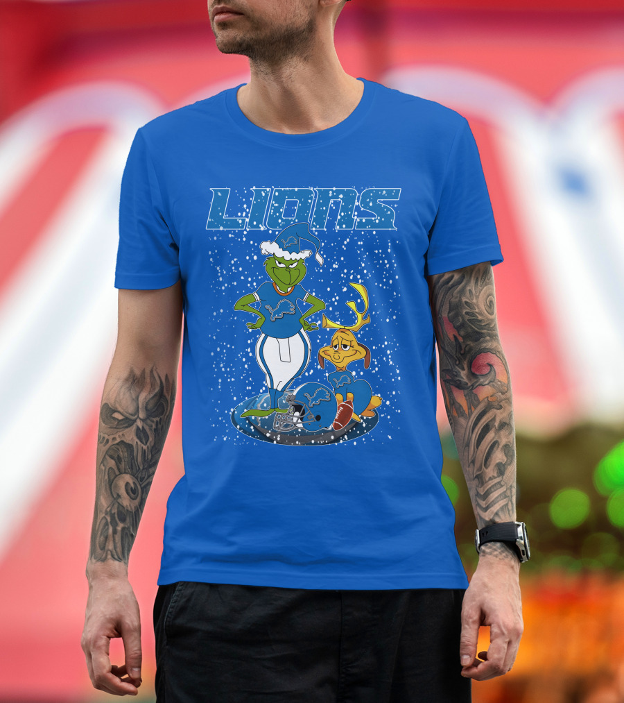 Grinchxmas Detroit Lions Festive Character Crossover T-Shirt