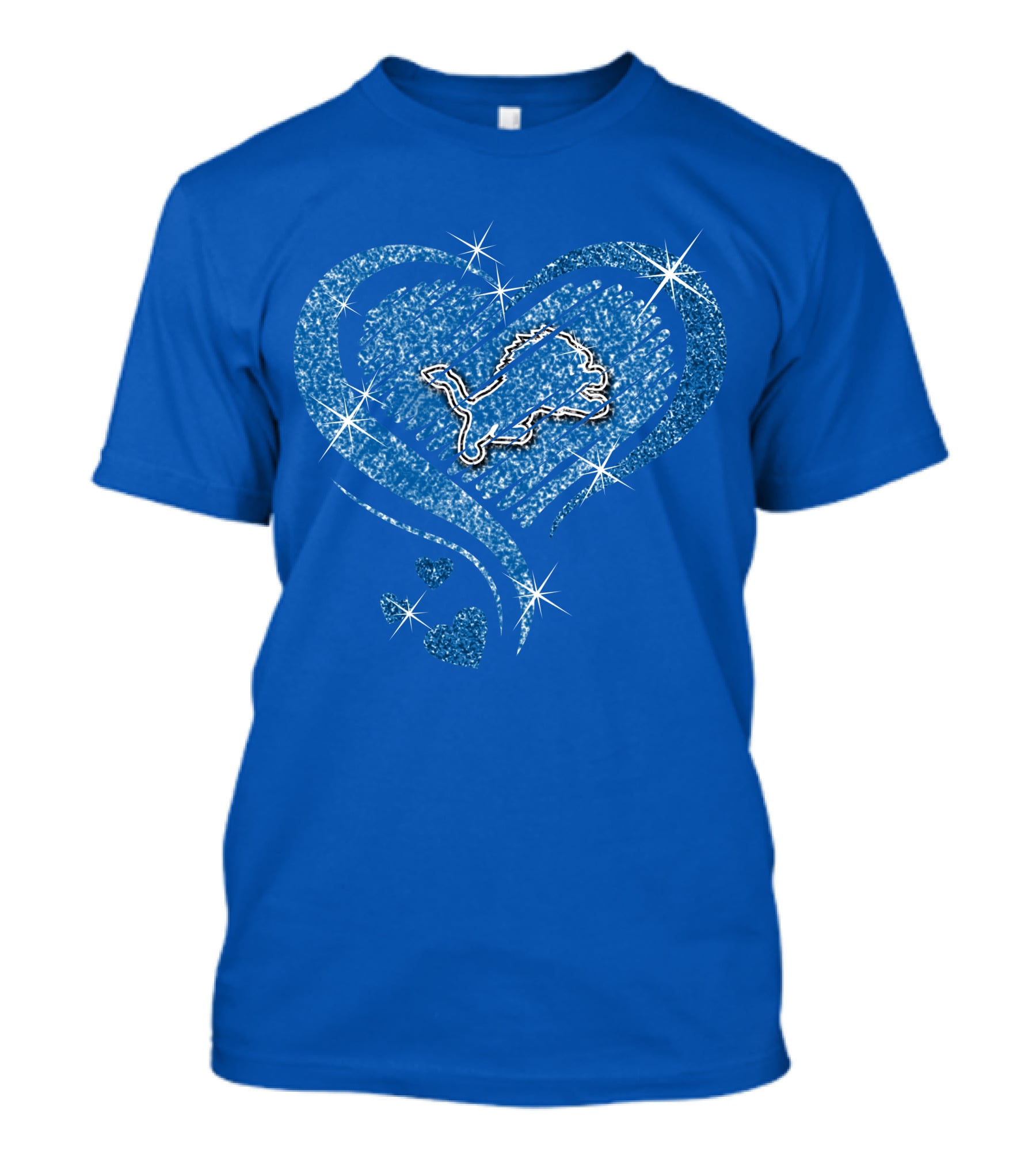 Heart Diamond Detroit Lions Sparkling T-Shirt