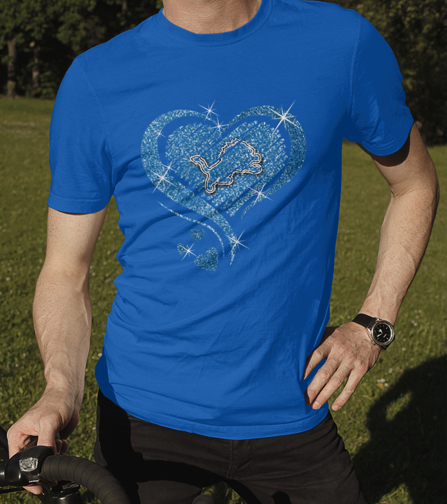 Heart Diamond Detroit Lions Sparkling T-Shirt