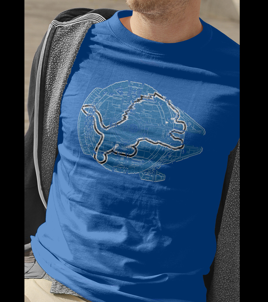 Detroit Lions Millennium Falcon Football Crossover T-Shirt