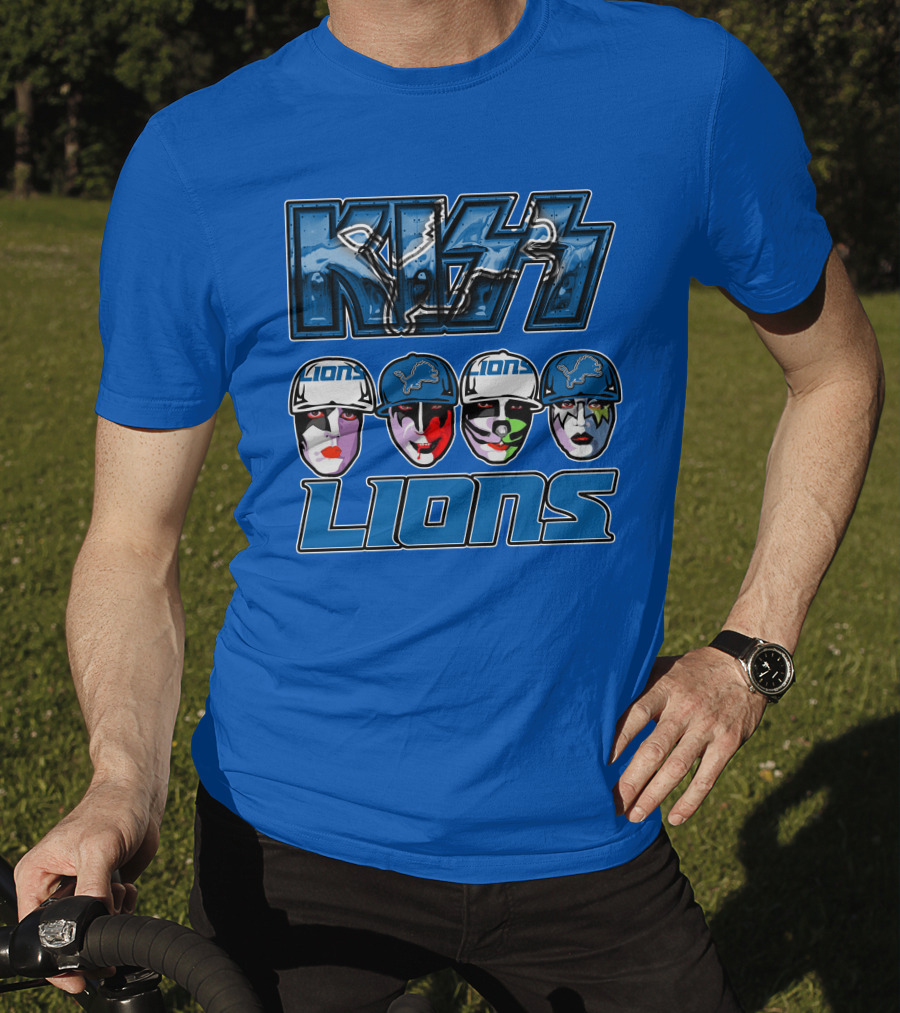 KISS Detroit Lions Face Paint Helmets T-Shirt