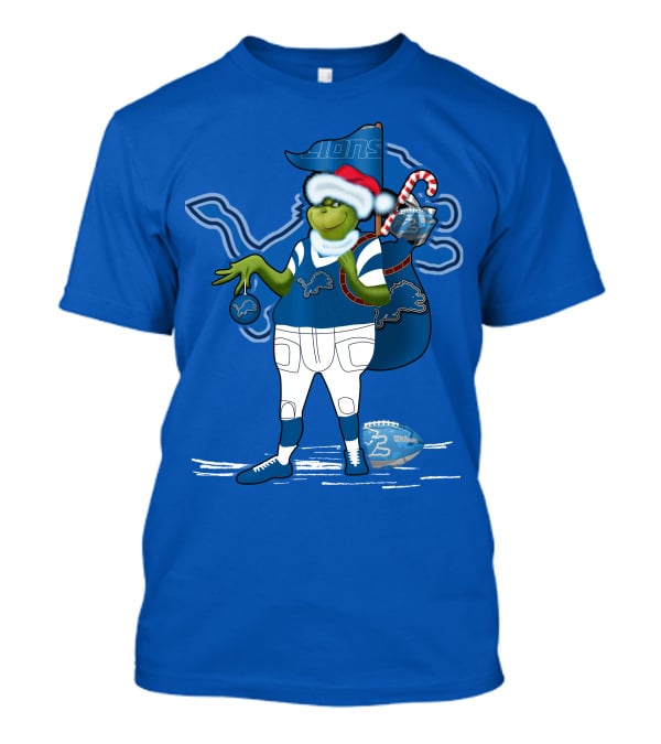 Grinchxmas Detroit Lions Holiday Football T-Shirt
