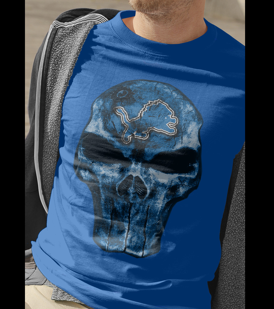 Detroit Lions Skull T-Shirt