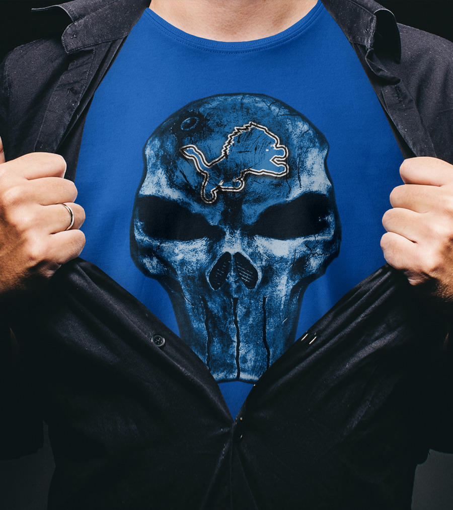 Detroit Lions Skull T-Shirt