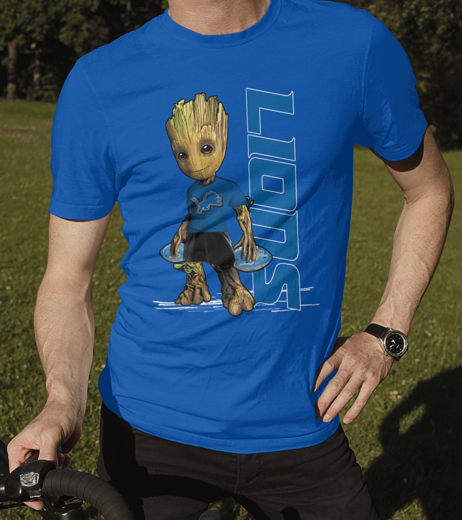 Groot Detroit Lions NFL Team Groot T-Shirt