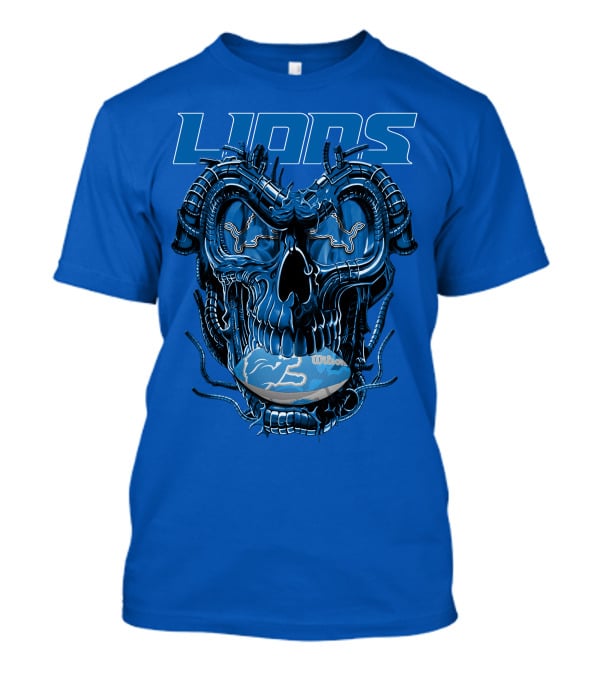 DETROIT LIONS Dragonskull Football Fusion T-Shirt
