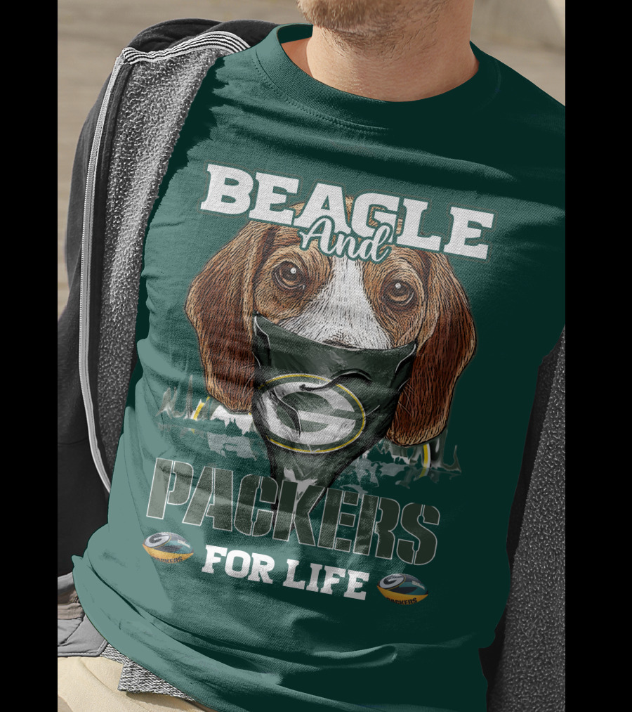 Beagle And Packers For Life Green Bay Packers T-Shirt