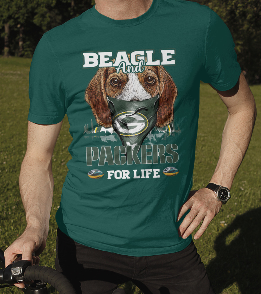 Beagle And Packers For Life Green Bay Packers T-Shirt