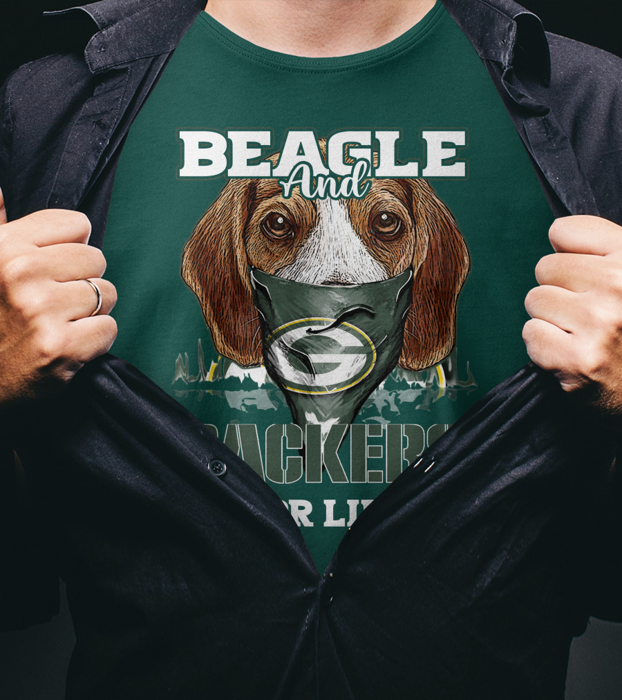 Beagle And Packers For Life Green Bay Packers T-Shirt