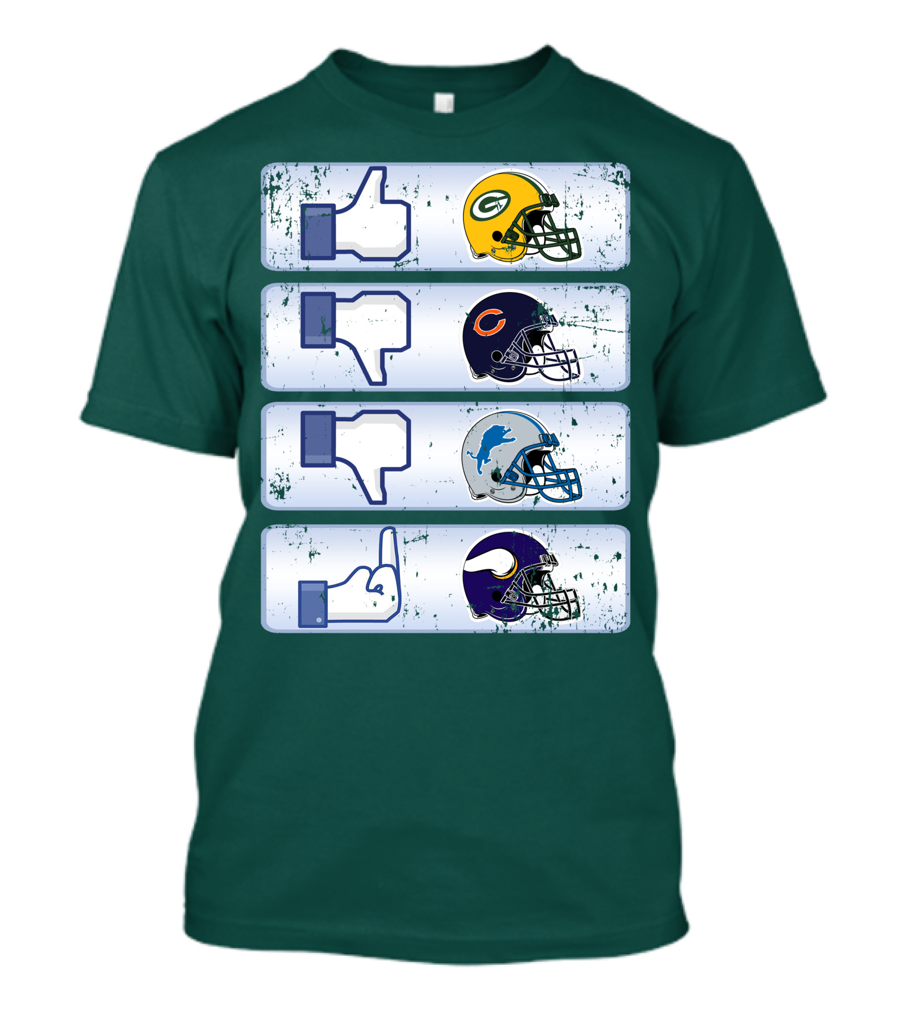 Green Bay Packers Chicago Bears Detroit Lions Minnesota Vikings Nfl Rivalry Icons T-Shirt