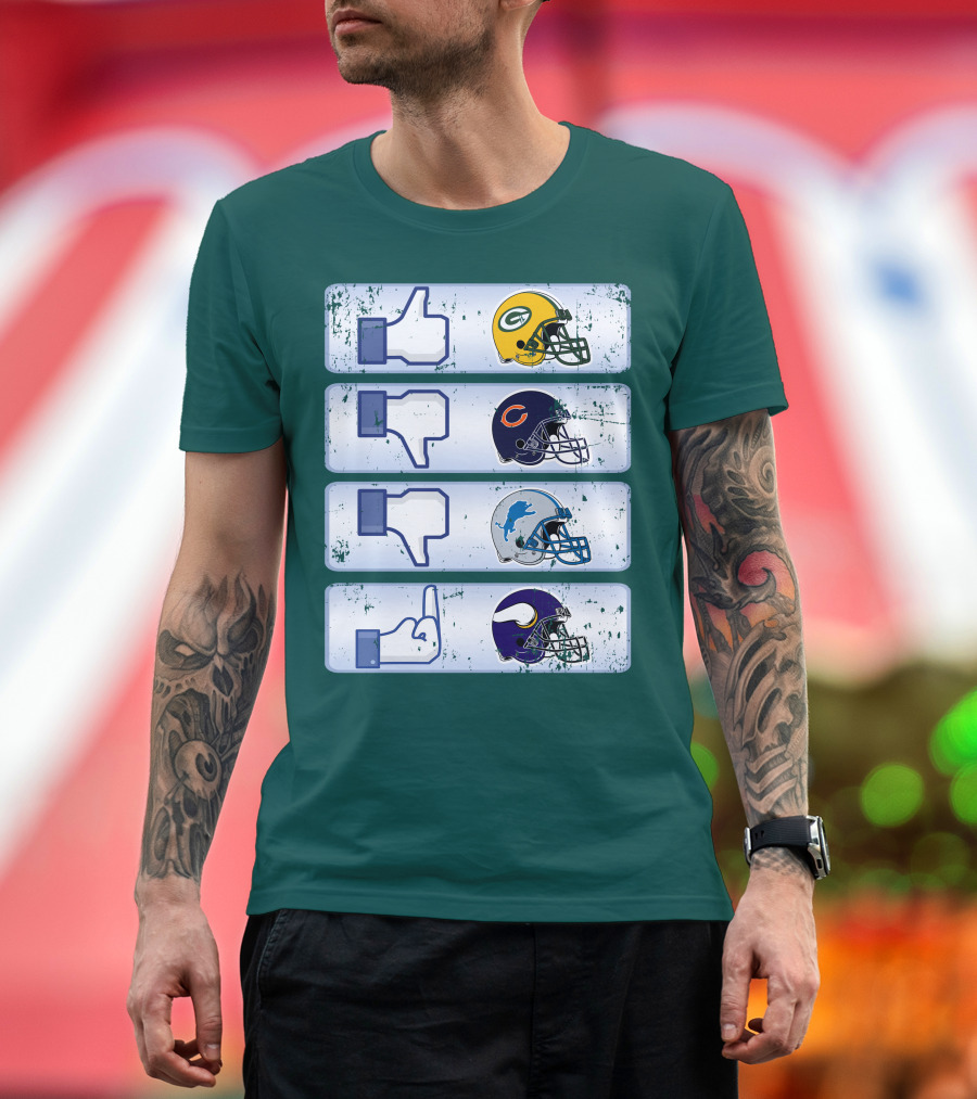 Green Bay Packers Chicago Bears Detroit Lions Minnesota Vikings Nfl Rivalry Icons T-Shirt