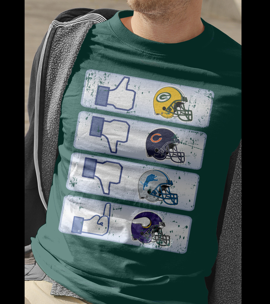 Green Bay Packers Chicago Bears Detroit Lions Minnesota Vikings Nfl Rivalry Icons T-Shirt