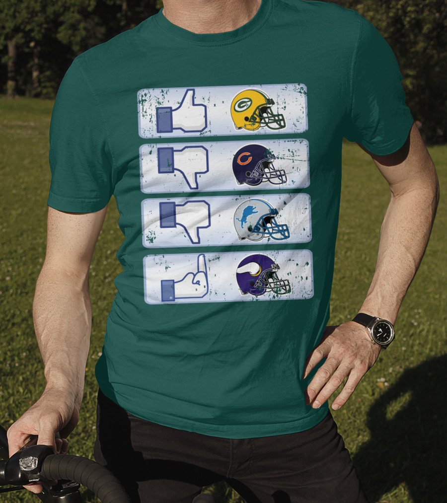 Green Bay Packers Chicago Bears Detroit Lions Minnesota Vikings Nfl Rivalry Icons T-Shirt