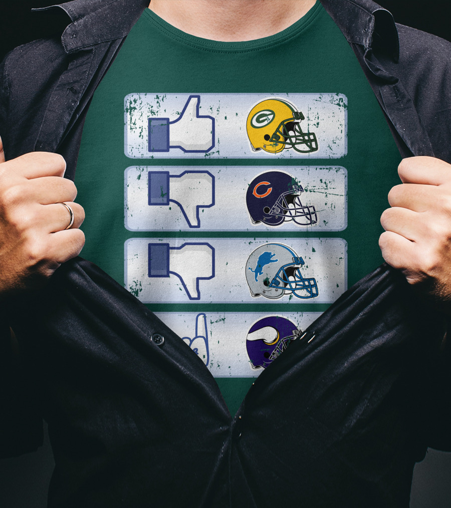 Green Bay Packers Chicago Bears Detroit Lions Minnesota Vikings Nfl Rivalry Icons T-Shirt