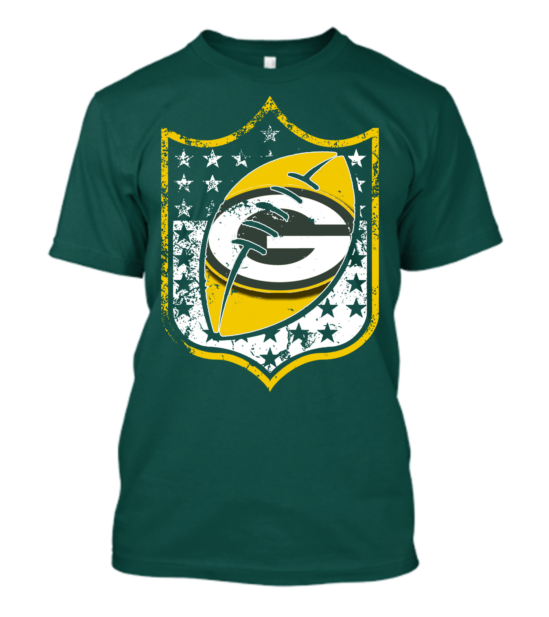 Green Bay Packers 33 Vintage Shield Football T-Shirt