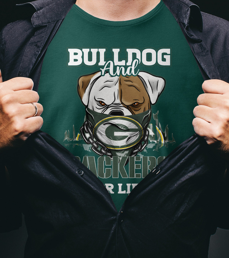 Bulldog And Packers For Life Green Bay Packers T-Shirt