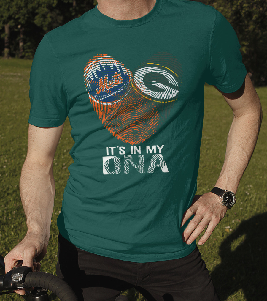 Green Bay Packers New York Mets It's In My Dna T-Shirt