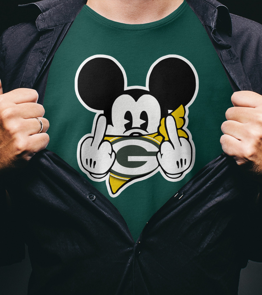 Green Bay Packers Mickey Gesture Fandom T-Shirt