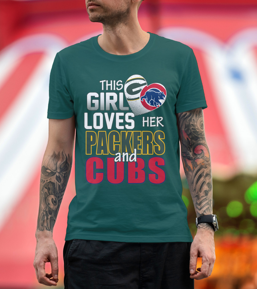 This Girl Loves Her Packers And Cubs T-Shirt