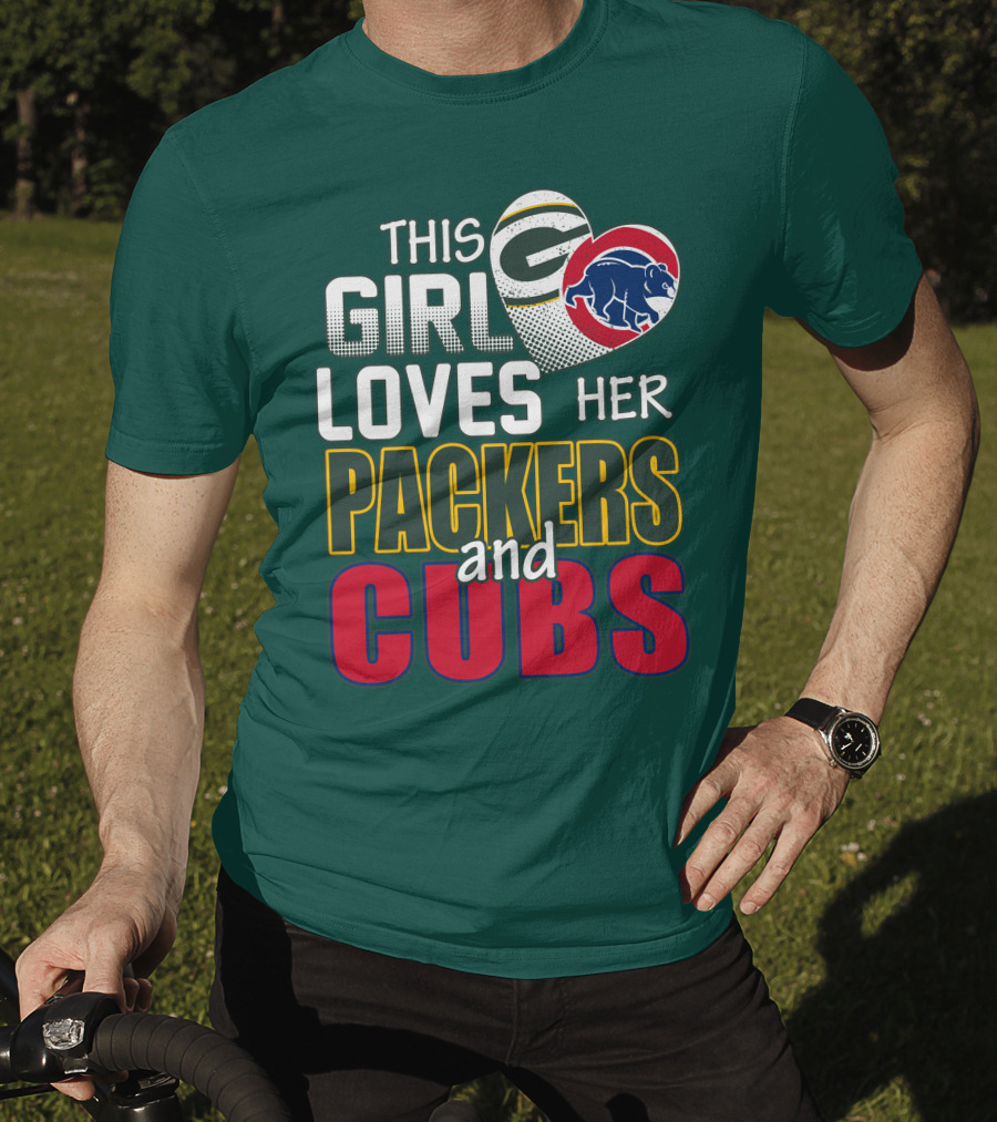 This Girl Loves Her Packers And Cubs T-Shirt