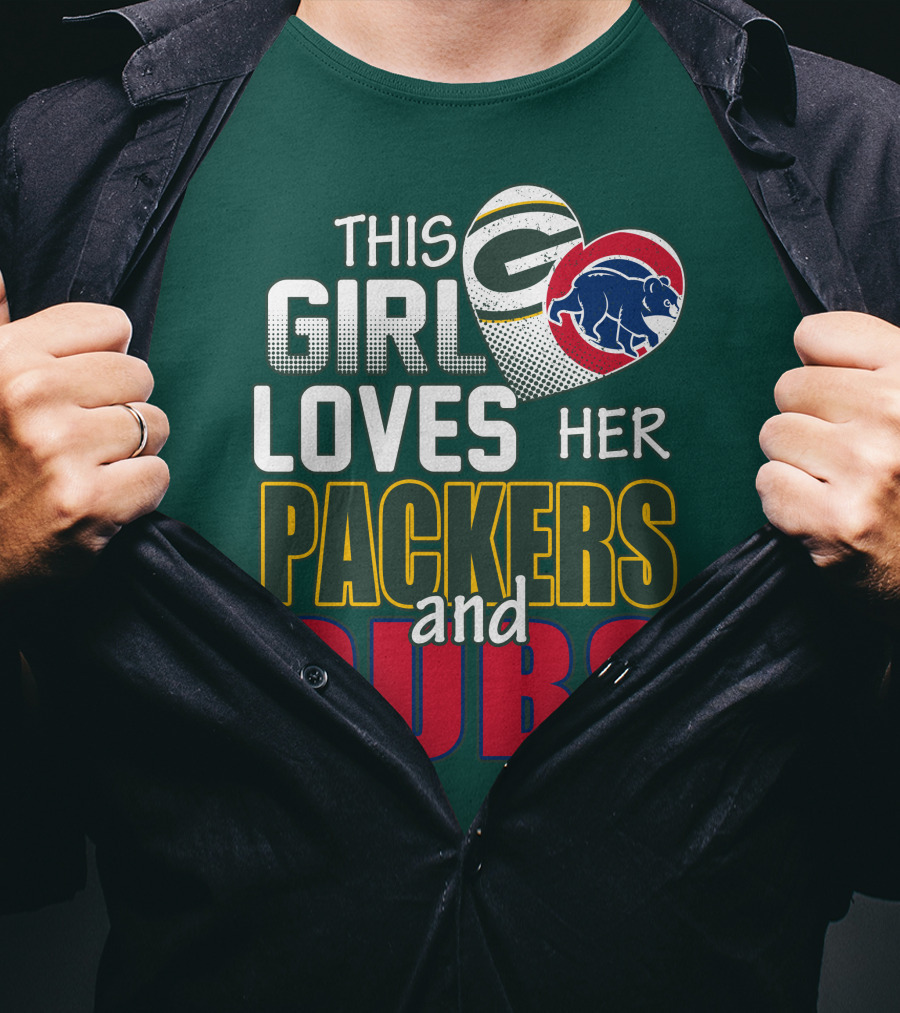 This Girl Loves Her Packers And Cubs T-Shirt