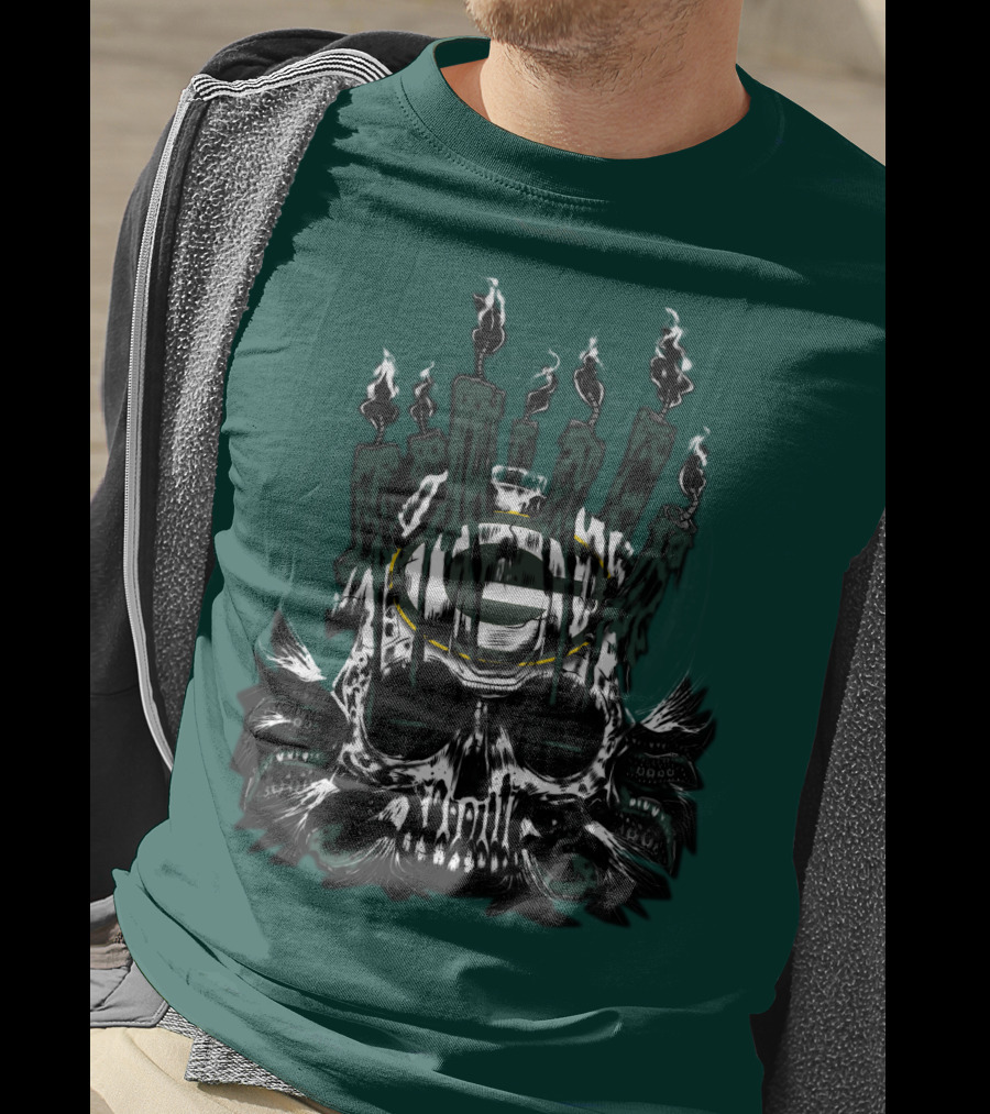Green Bay Packers Skull Candle T-Shirt
