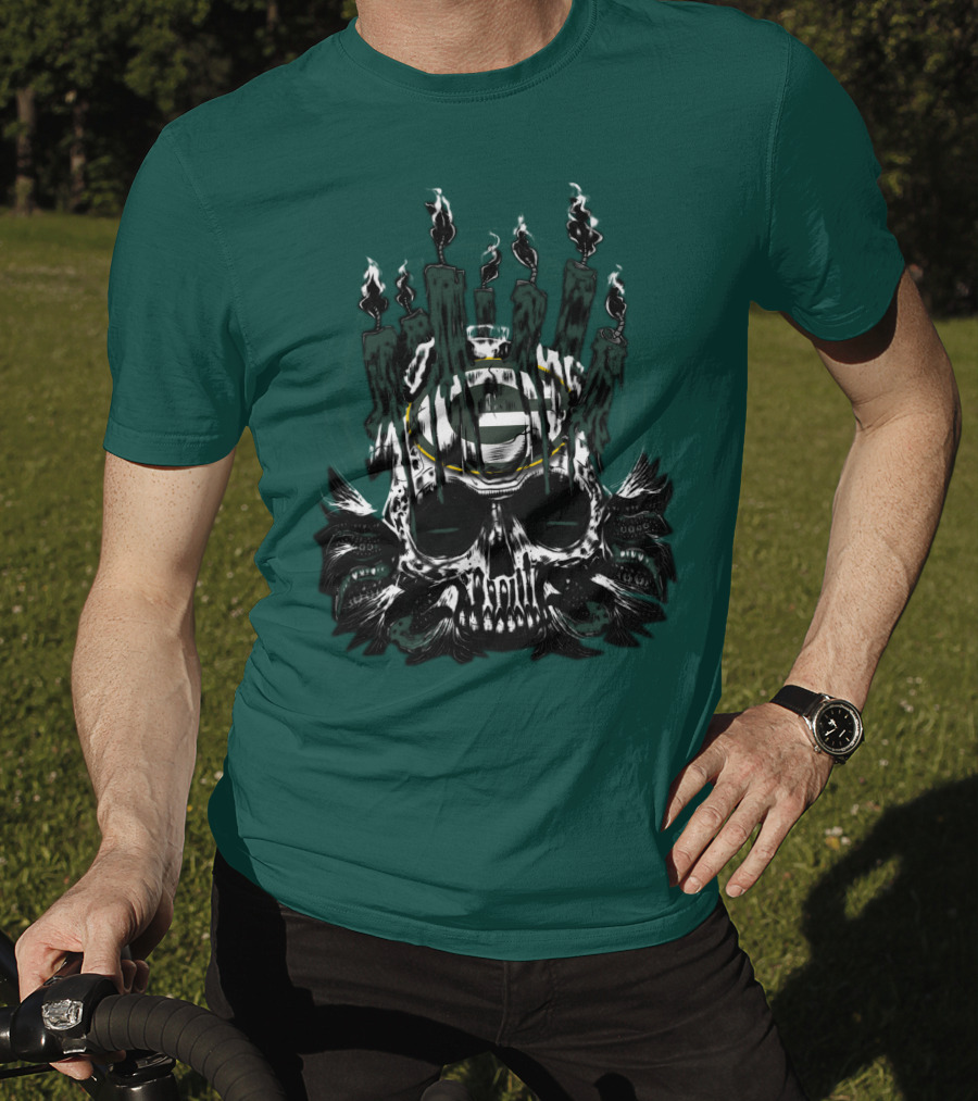 Green Bay Packers Skull Candle T-Shirt