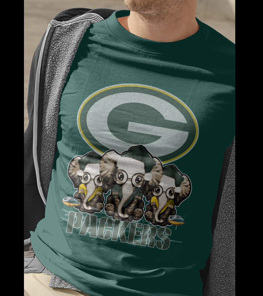 Elephant Packers Christmas Green Bay Packers T-Shirt