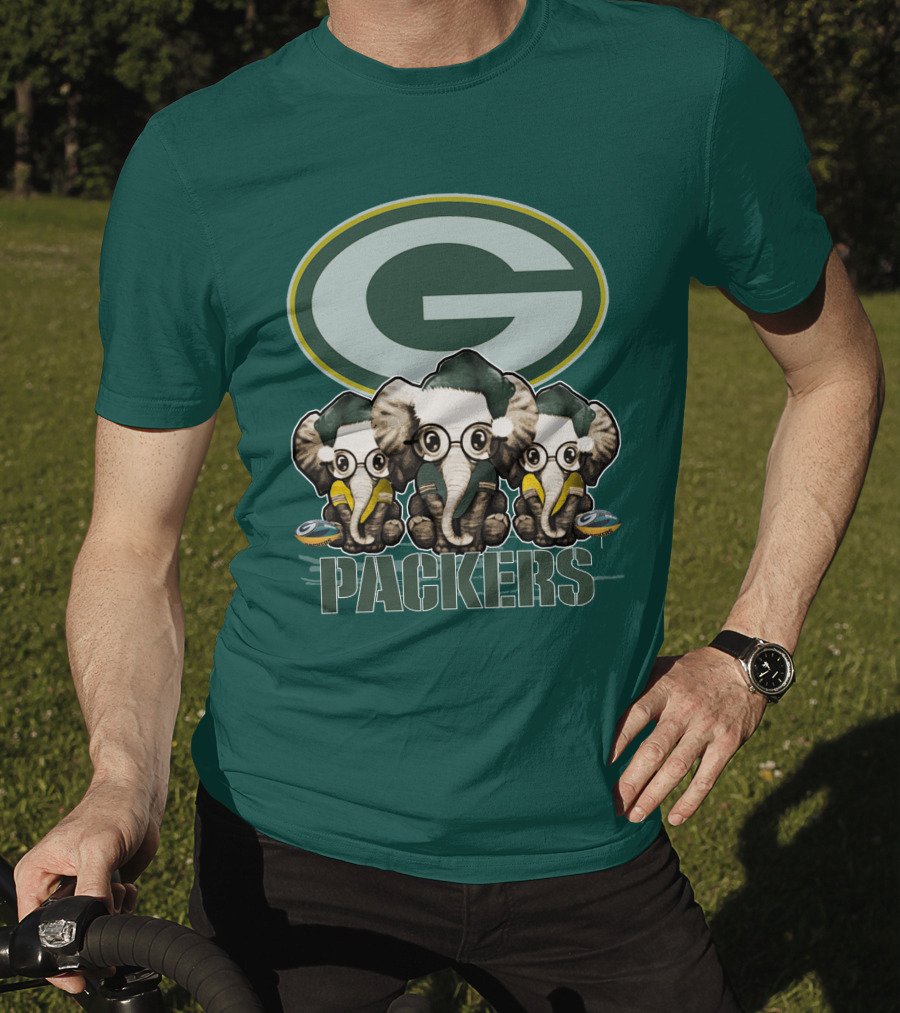 Elephant Packers Christmas Green Bay Packers T-Shirt