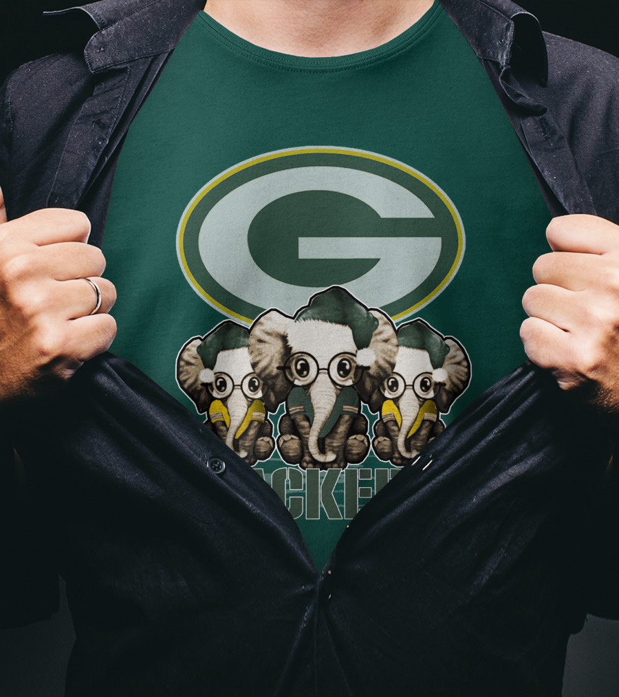Elephant Packers Christmas Green Bay Packers T-Shirt