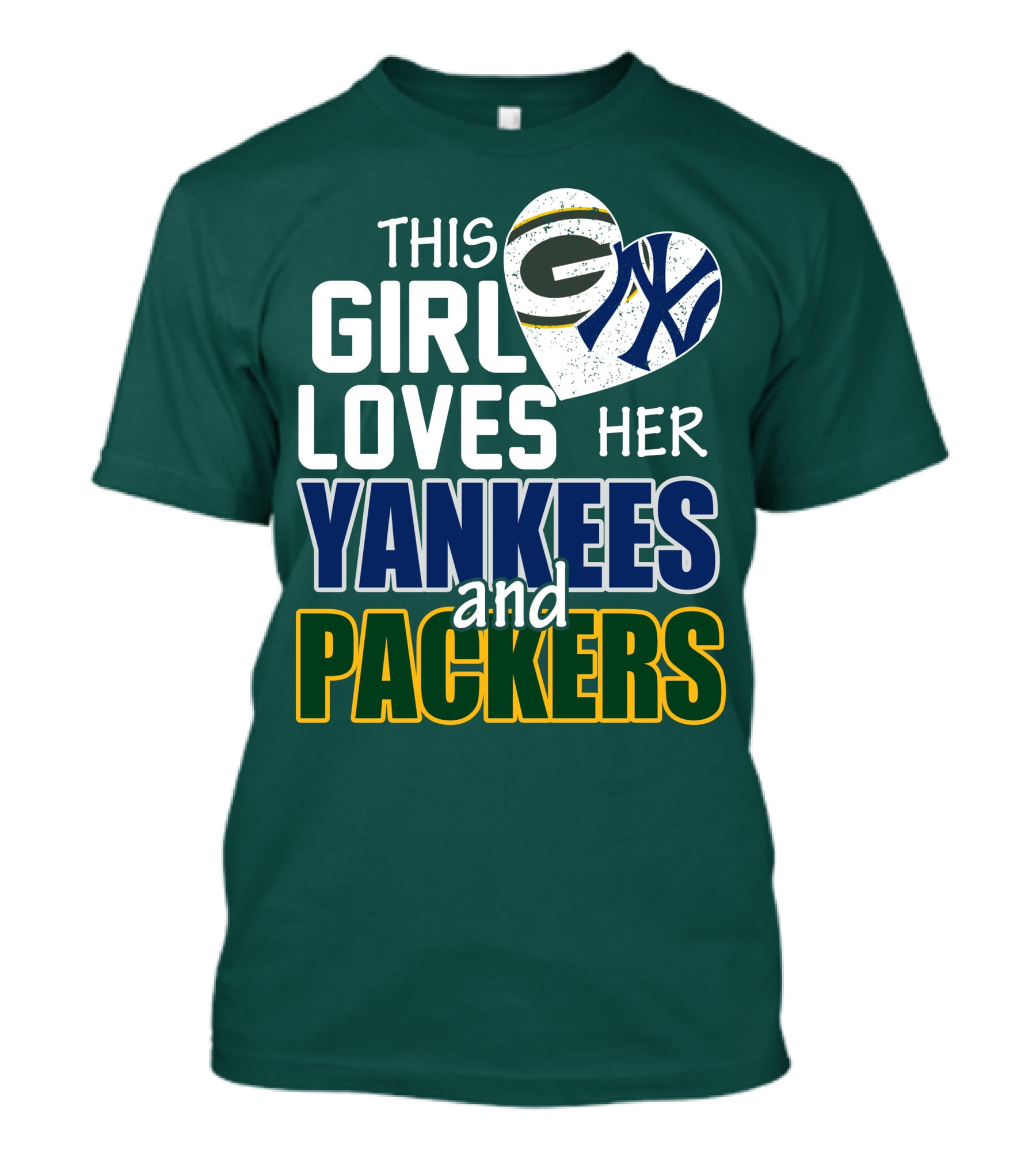This Girl Loves Her Yankees And Packers T-Shirt