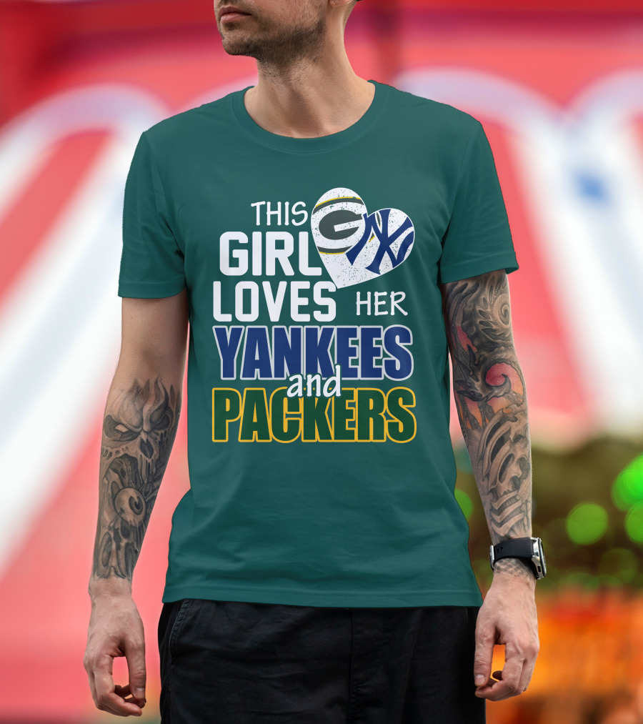 This Girl Loves Her Yankees And Packers T-Shirt