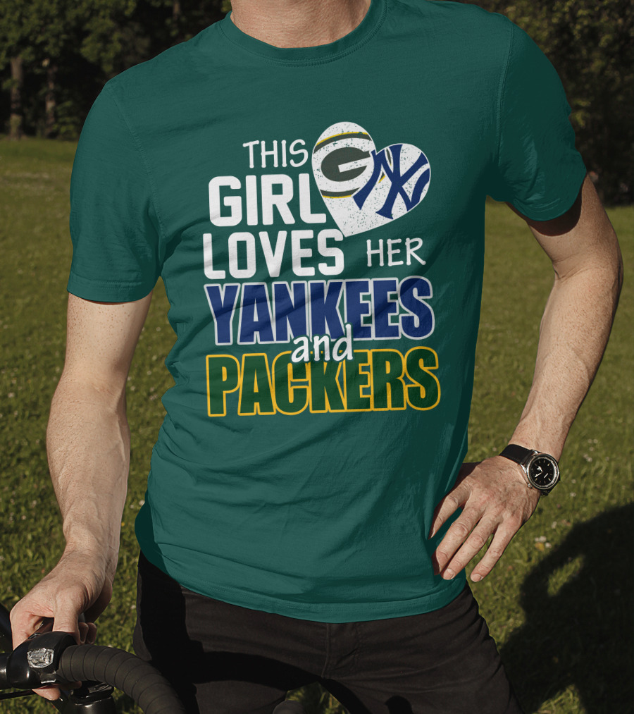 This Girl Loves Her Yankees And Packers T-Shirt