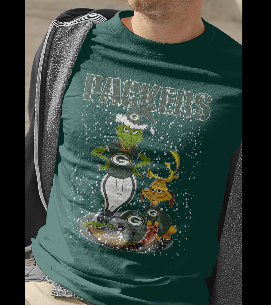 Grinch Packers Christmas Football T-Shirt