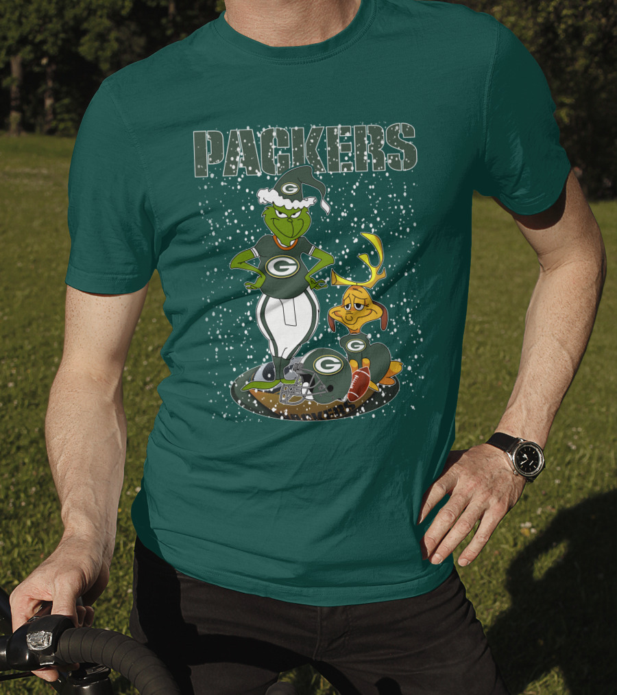 Grinch Packers Christmas Football T-Shirt