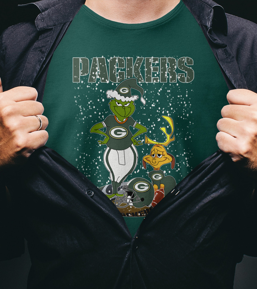 Grinch Packers Christmas Football T-Shirt