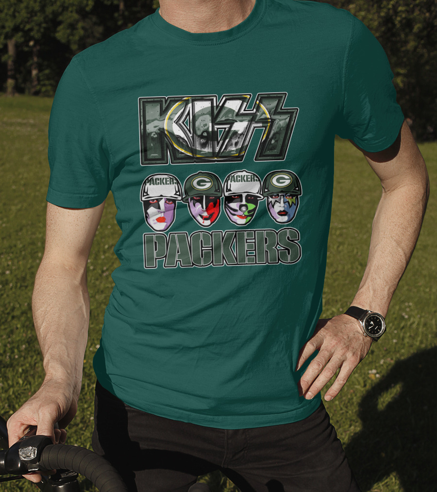 Kiss Packers Green Bay Fan Faces T-Shirt