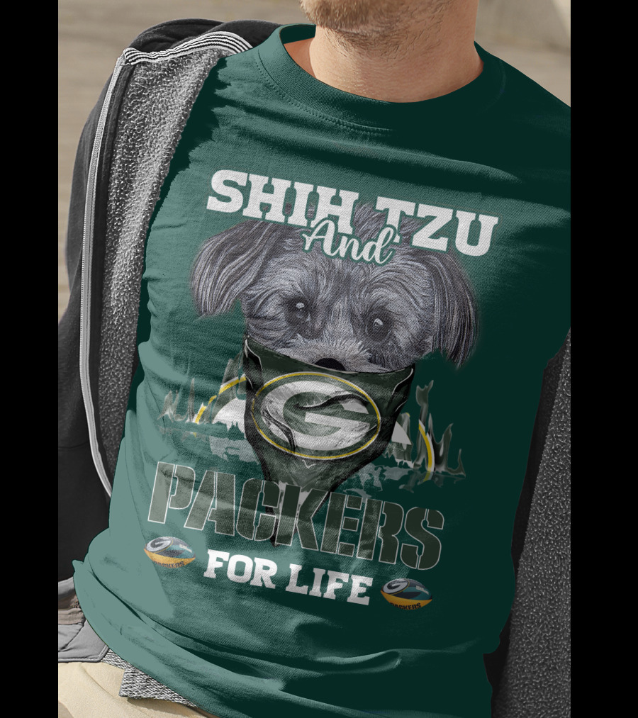 Shih Tzu And Packers For Life T-Shirt