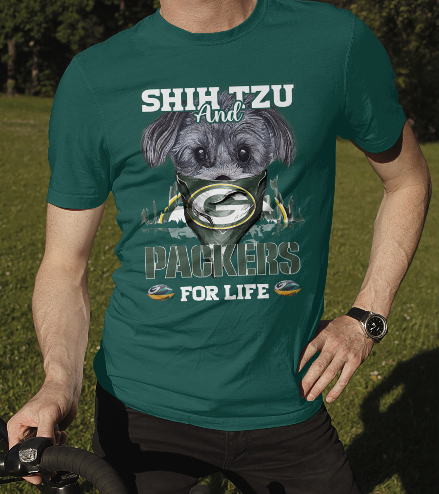 Shih Tzu And Packers For Life T-Shirt