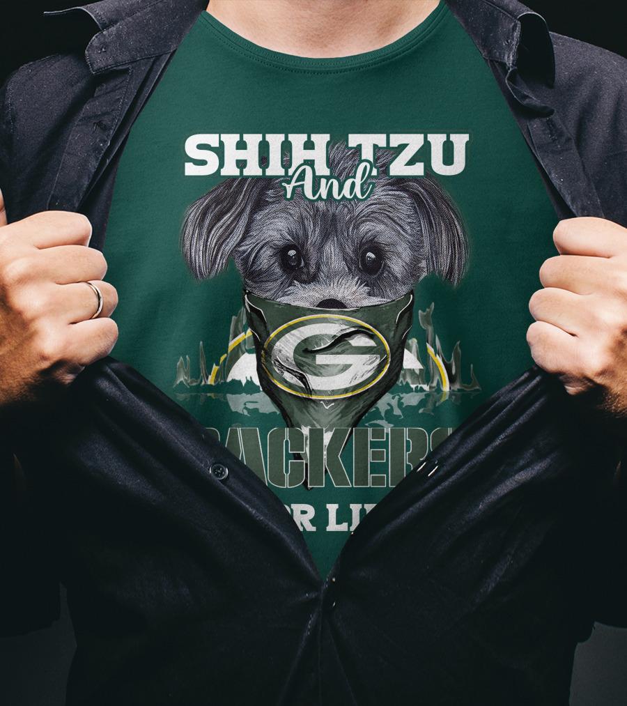Shih Tzu And Packers For Life T-Shirt