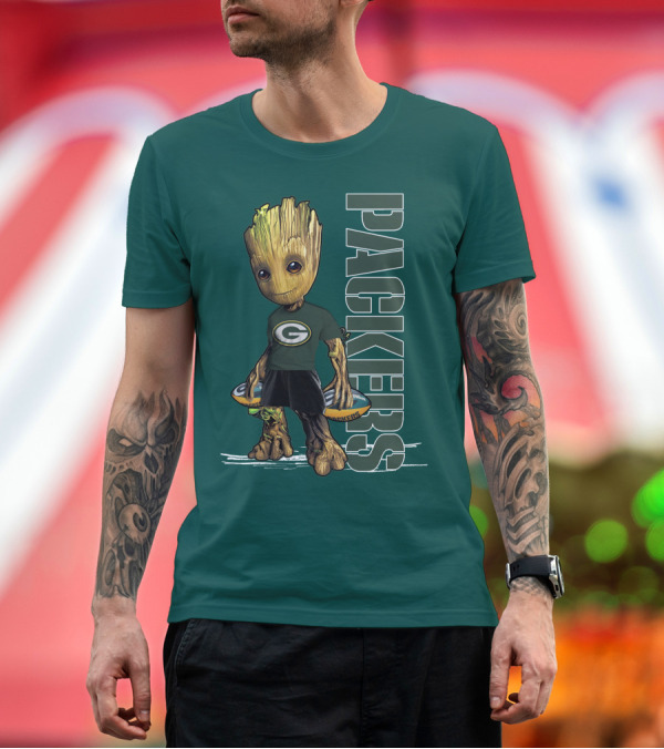 Premium T-Shirt: Groot Green Bay Packers Football Fan T-Shirt Groot Green Bay Packers Football Fan T-Shirt